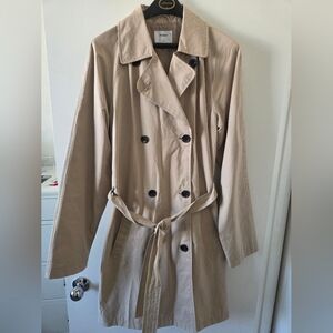 Old Navy Classic Beige Trench Coat with Belt - Size Large